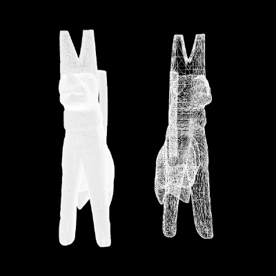 Huyuan3D: Model Retopology and UV Unwrapping - Before