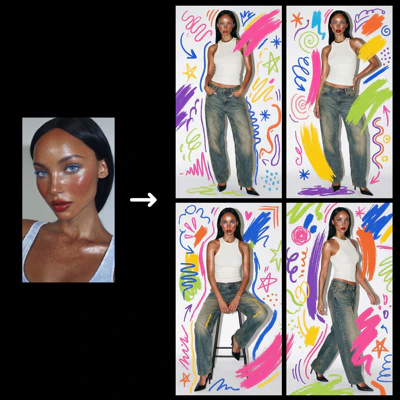 Selfie + Text Prompt to Studio Photoshoot Doodle